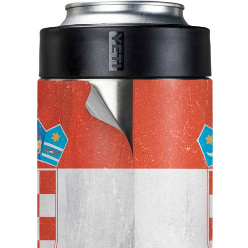 Croatia Flag Distressed Yeti Colster Can Insulator  Skin